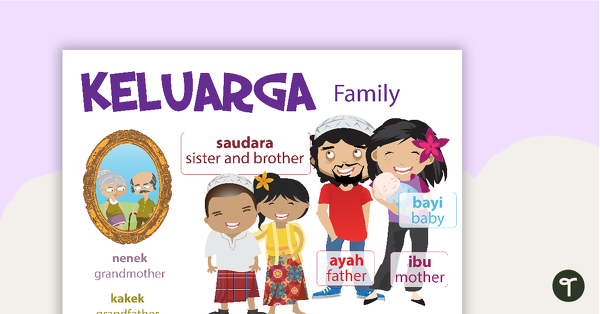 Go to Family - Indonesian Language Poster teaching resource