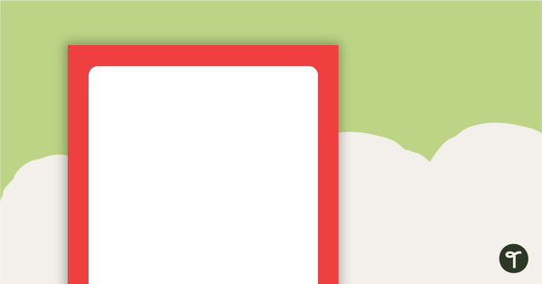 Plain Red - Portrait Page Border teaching resource