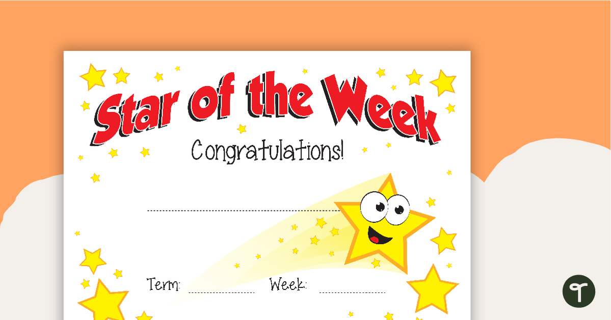 Star of the Week Certificate teaching resource