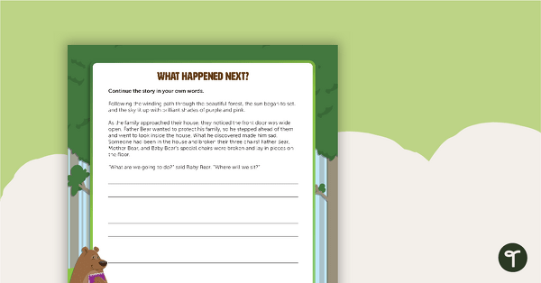 Preview image for What Happened Next? – Goldilocks and the Three Bears Writing Template - teaching resource
