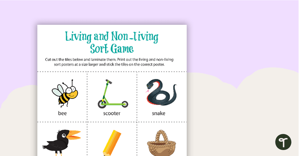 Preview image for Living and Non-Living Sorting Activity - teaching resource