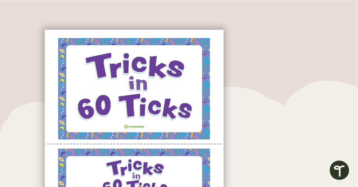 Tricks in 60 Ticks Task Cards teaching resource