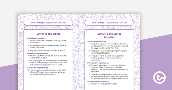 Year 6 Magazine – “What’s Buzzing?” (Issue 2) Task Cards teaching resource