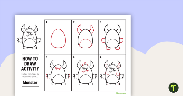 Image of How to Draw a Monster for Kids - Directed Drawing