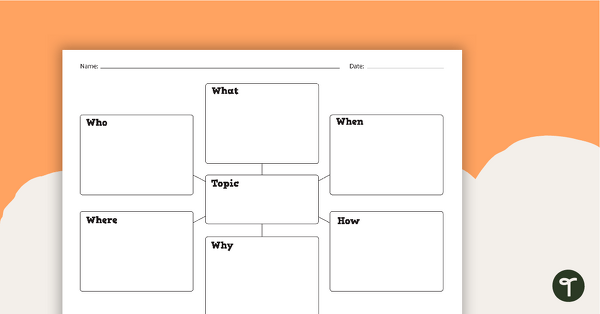 Preview image for 5 W's and 1 H Graphic Organiser (Version 2) - teaching resource