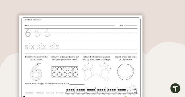 Preview image for Number Worksheet - 6 - teaching resource
