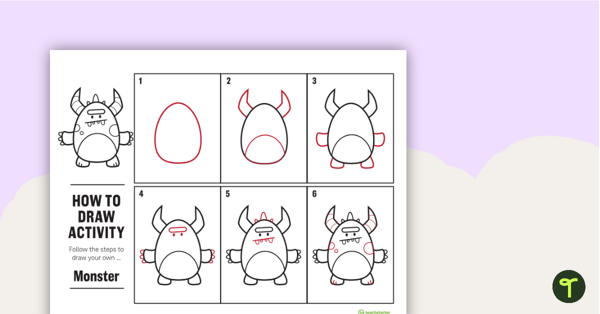 How to Draw for Kids - Monster teaching resource