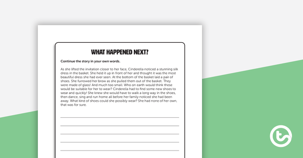 What Happened Next? Cinderella Writing Template teaching resource
