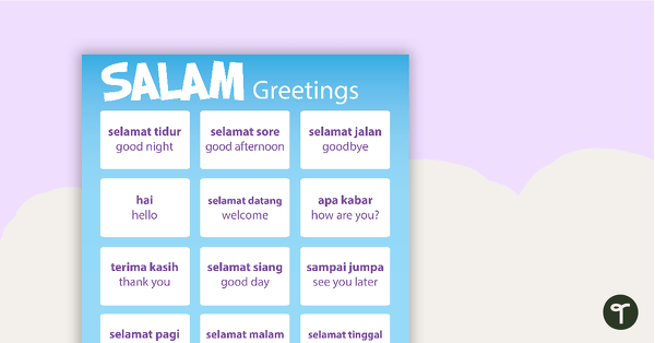 Greetings - Indonesian Language Poster teaching resource