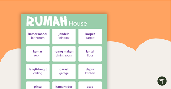 House - Indonesian Language Poster teaching resource