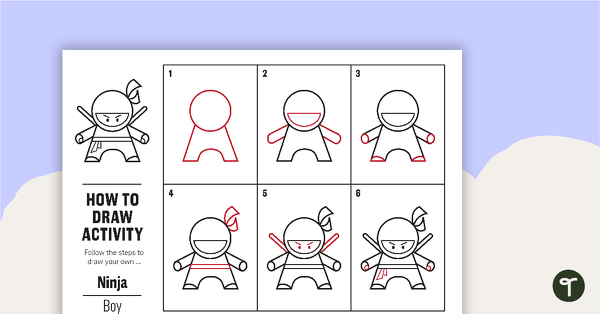 How to Draw a Ninja Boy for Kids - Task Card teaching resource