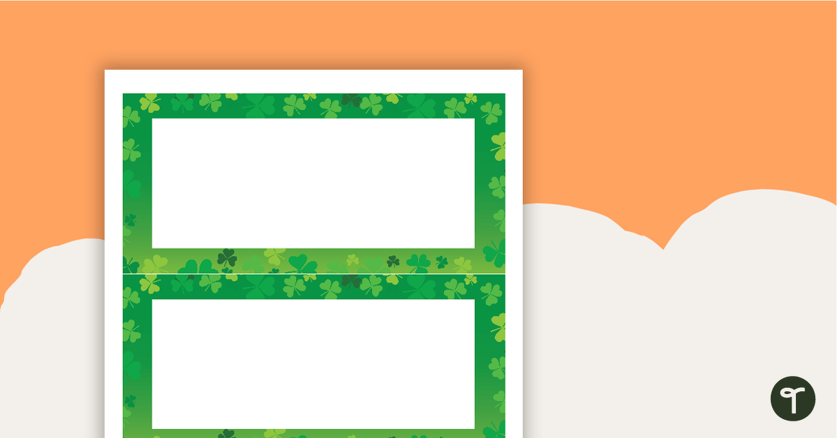 Saint Patrick's Day Themed Blank Word Wall Cards teaching resource