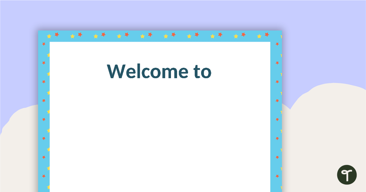 Preview image for Stars Pattern - Welcome Sign and Name Tags - teaching resource