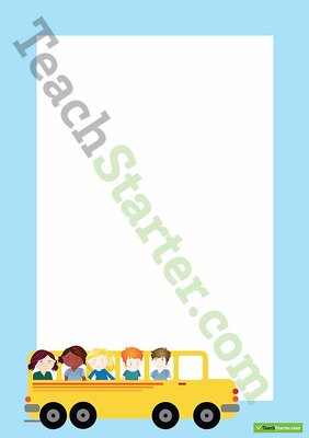 Preview image for School Bus Transport Page Border - Word Template - teaching resource
