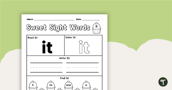 Preview image for Sweet Sight Words Worksheet - IT - teaching resource