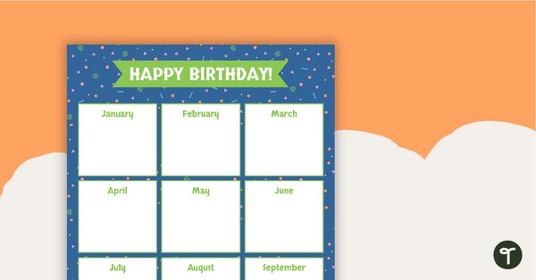 Squiggles Pattern - Happy Birthday Chart teaching resource