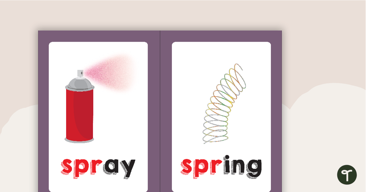 Spr & Spl Blend Flashcards teaching resource