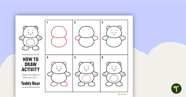 How to Draw a Teddy Bear for Kids- Task Card teaching resource
