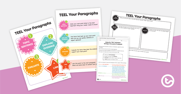 Image of TEEL Paragraph Structure - Poster and Worksheets
