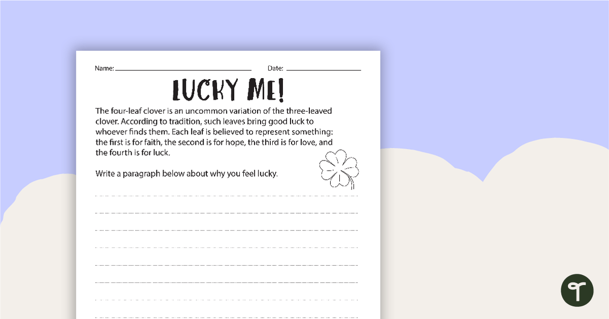 Lucky Me! - Saint Patrick's Day Worksheet teaching resource