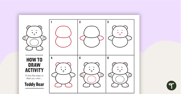 How to Draw a Teddy Bear for Kids - Task Card teaching resource