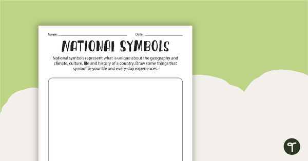 National Symbols Worksheet teaching resource