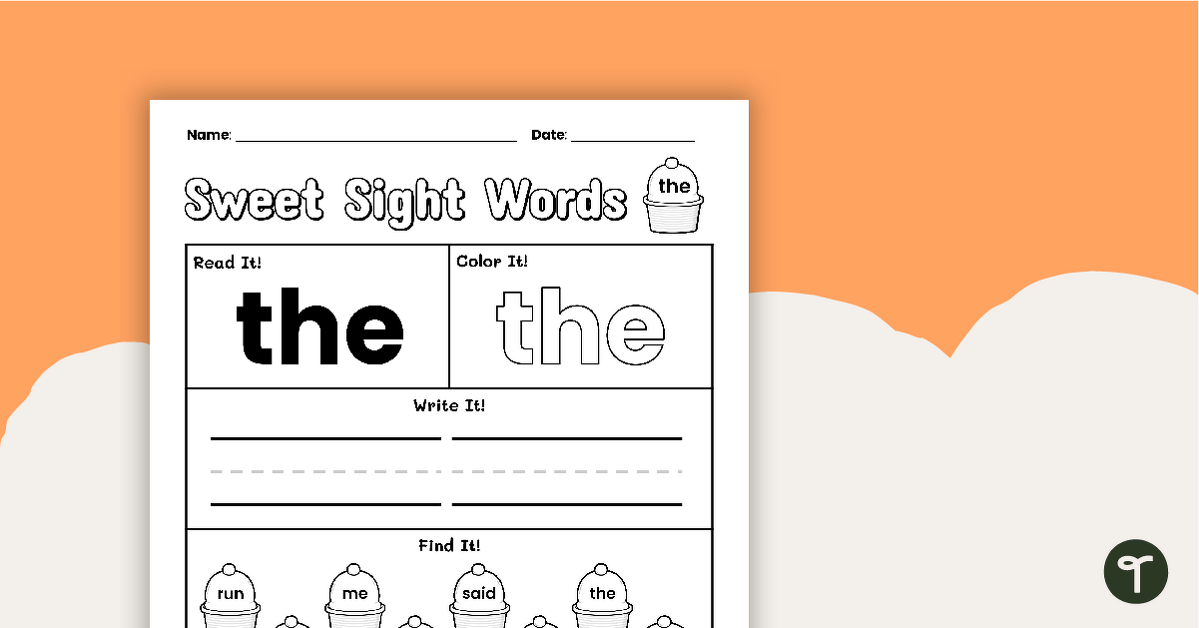 Sweet Sight Words Worksheet - THE teaching resource