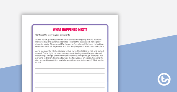 What Happened Next? The Gingerbread Man Writing Template teaching resource