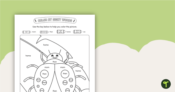 Preview image for Color by Sight Words - 4 Words - Ladybug - teaching resource