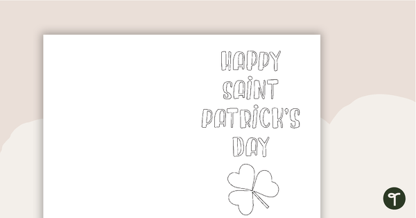 Go to Saint Patrick's Day Greeting Card Template teaching resource