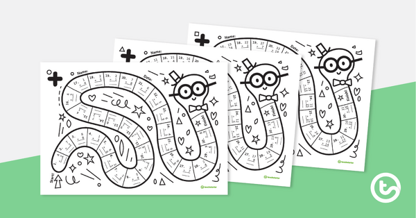 Image of Addition Worm – Worksheet