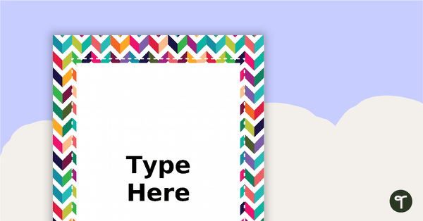 Editable Title Page Borders - Chevrons teaching resource