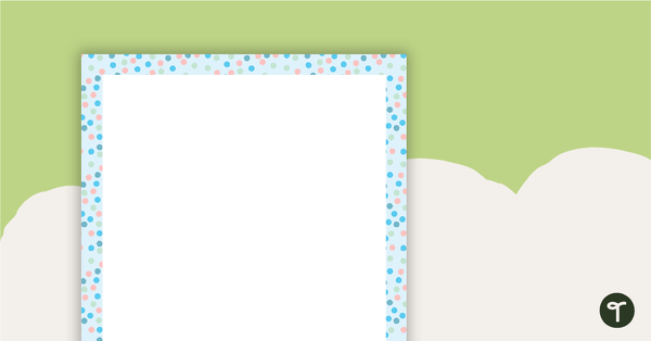 Go to Pastel Dots - Portrait Page Border teaching resource