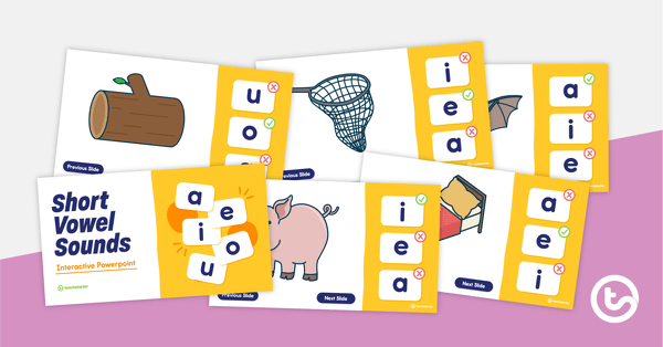 Preview image for Identifying Short Vowel Sounds Interactive PowerPoint - teaching resource