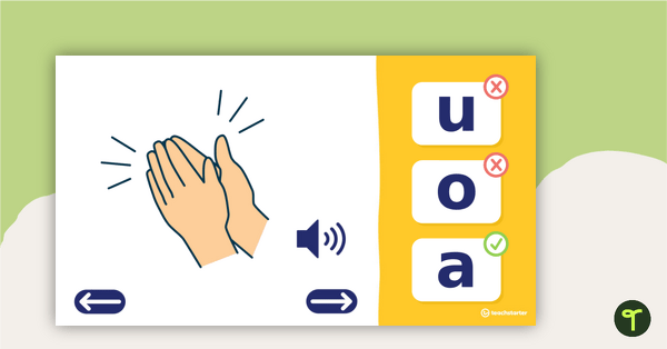 Identifying Short Vowel Sounds Interactive PowerPoint teaching resource