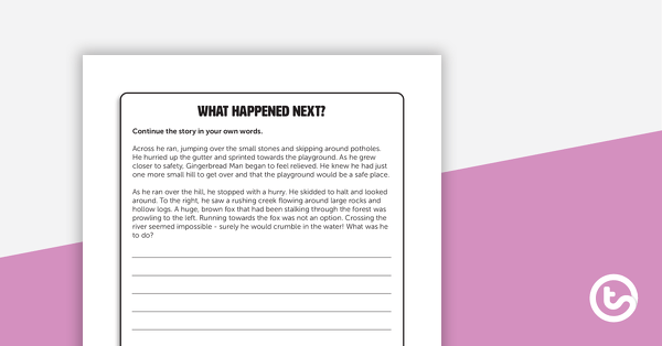 What Happened Next? The Gingerbread Man Writing Template teaching resource