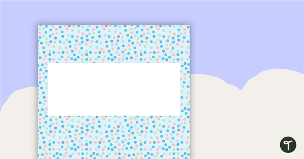 Pastel Dots - Diary Cover teaching resource