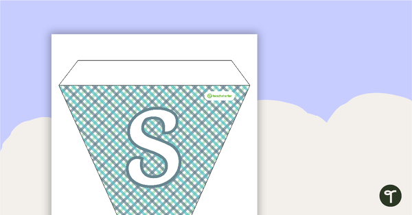 Green Tartan - Letters and Numbers Bunting teaching resource