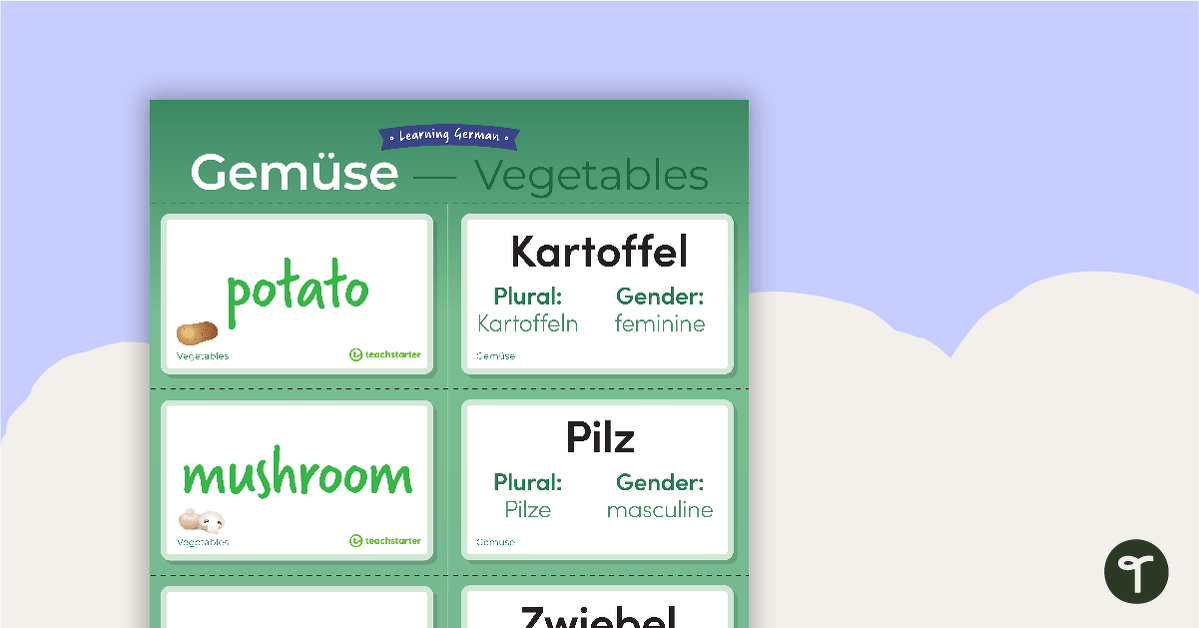 Vegetables – German Language Flashcards teaching resource