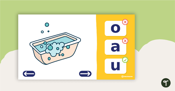 Identifying Short Vowel Sounds Interactive PowerPoint teaching resource