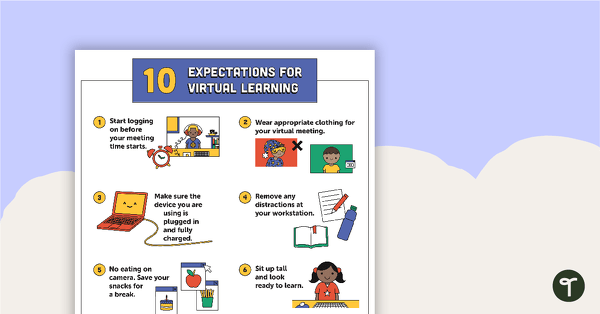 Go to 10 Expectations for Virtual Learning – Poster teaching resource