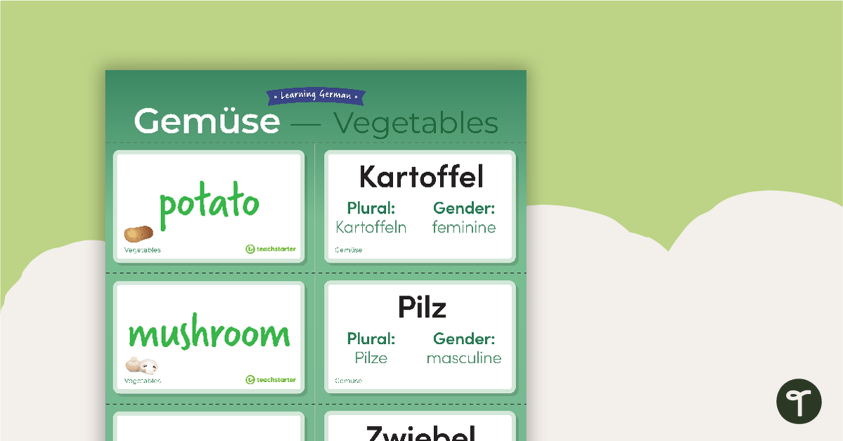 Vegetables – German Language Flashcards teaching resource