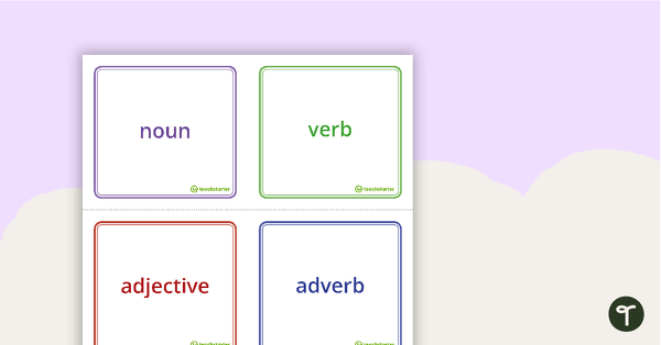 Image of Parts of Speech Word Cards - Sorting Activity