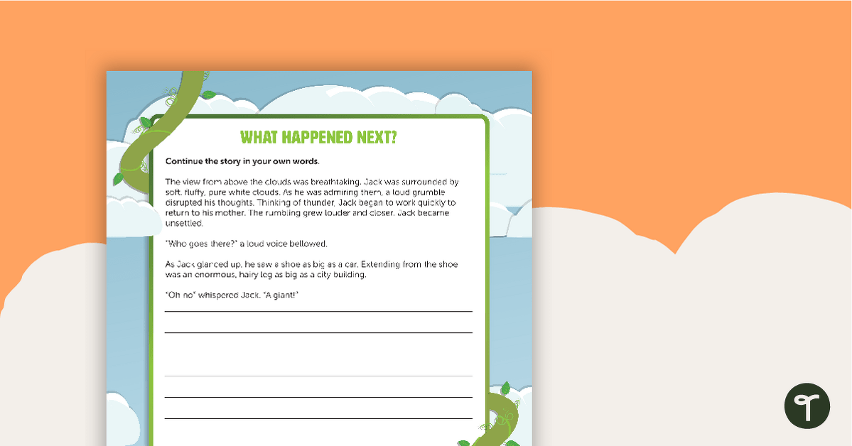 What Happened Next? Jack and the Beanstalk Writing Template teaching resource