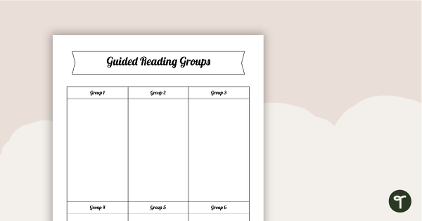 Cross Checking Poster: Guided Reading, Reading Groups