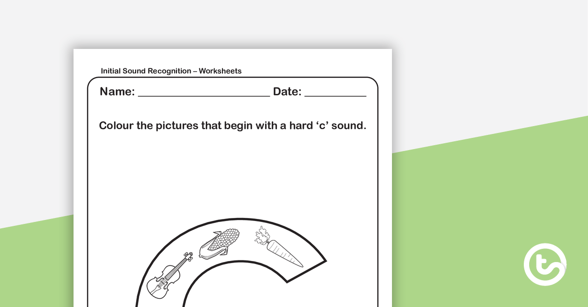 Initial Sound Recognition Worksheet (Lower Case) – Letter c teaching resource
