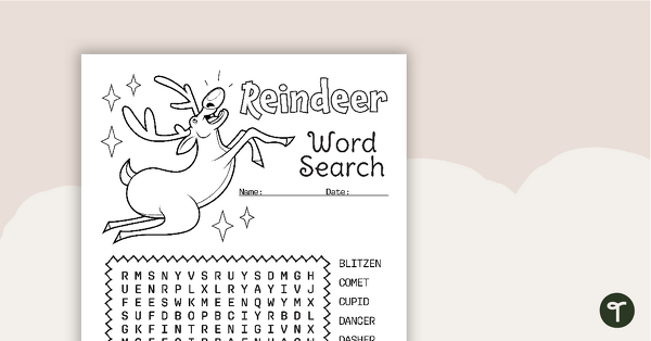 Image of Christmas Word Search - Santa's Reindeer