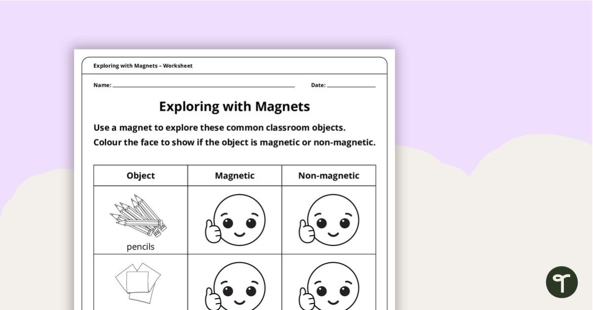 Exploring With Magnets Task teaching resource
