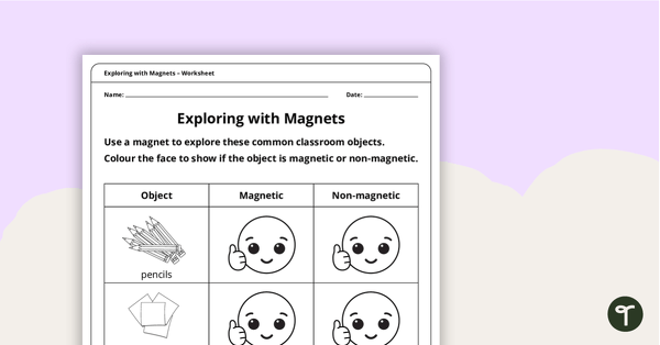 Exploring With Magnets Task teaching resource