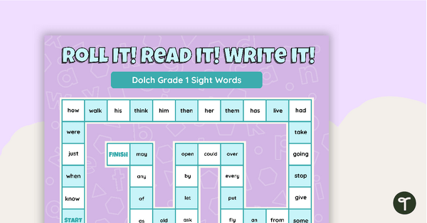 Preview image for Roll it! Read it! Write it! Dolch Grade 1 Sight Words - teaching resource